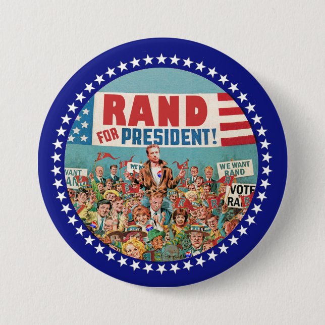 We Want Rand for President 2016 Button (Front)