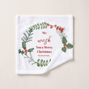 We Wash You a Merry Christmas Holiday Cloth