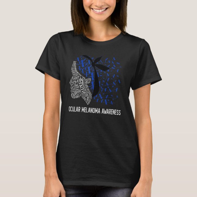 We Wear Black & Navy For Ocular Melanoma Awareness T-Shirt (Front)