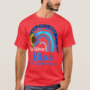 We Wear Blue ALS Awareness Rainbow  T-Shirt