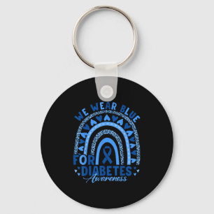 We Wear Blue For Diabetes Awareness Unity Support Keychain