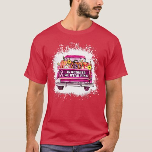 We Wear Cute Pink Western Farm Truck Breast Cancer T_Shirt