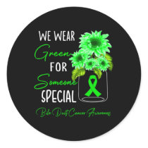 We Wear Green Bile Duct Cancer Awareness  Classic Round Sticker