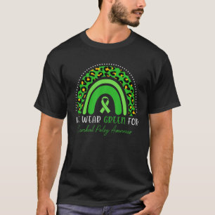 We Wear Green Cerebral Palsy Awareness Leopard Rai T-Shirt