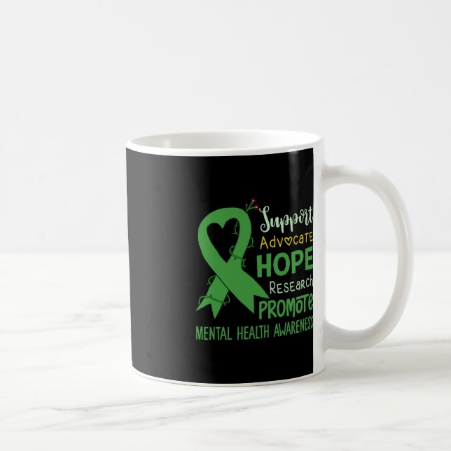 We Wear Green Mental Health Awareness  Support Squ Coffee Mug (Right)