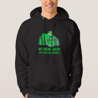We Wear Green Spinal Cord Injury Awareness Sloth Hoodie