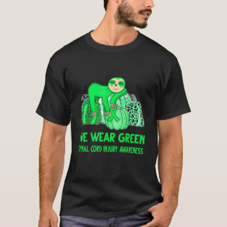 We Wear Green Spinal Cord Injury Awareness Sloth T-Shirt