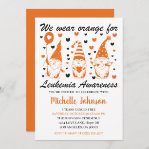 We Wear Orange for Leukemia Awareness Cancer Free  Invitation