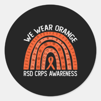 We Wear Orange Rainbow For Rsd Crps Awareness Classic Round Sticker