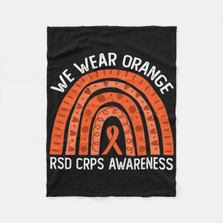We Wear Orange Rainbow For Rsd Crps Awareness Fleece Blanket