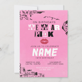 We Wear Pink Birthday Invitation | Mean Girls