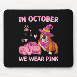 We Wear Pink English Bulldog Breast Cancer Awarene Mouse Pad