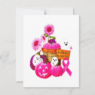 We Wear Pink Ghosts & Pumpkins For Breast Cancer I Invitation