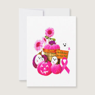 We Wear Pink Ghosts & Pumpkins For Breast Cancer I Thank You Card