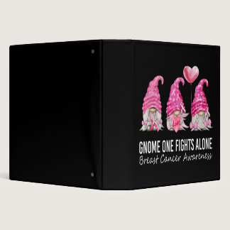We Wear Pink Gnome Gnomies Breast Cancer Awareness 3 Ring Binder