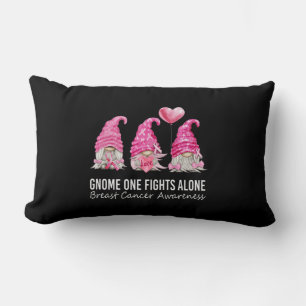 We Wear Pink Gnome Gnomies Breast Cancer Awareness Lumbar Pillow