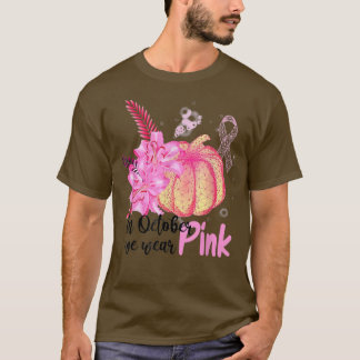 We Wear Pink Pumpkin Breast Cancer Pumpkins Lover T-Shirt