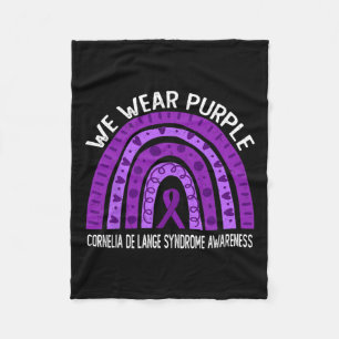 We Wear Purple For Cornelia De Lange Syndrome Awar Fleece Blanket