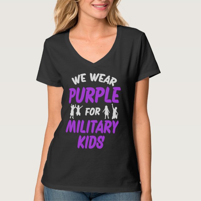 We Wear Purple For Military Kids T-Shirt (Front)