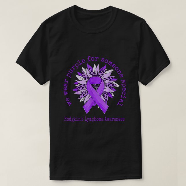 We Wear Purple Hodgkin's Lymphoma Awareness Sunflo T-Shirt (Design Front)
