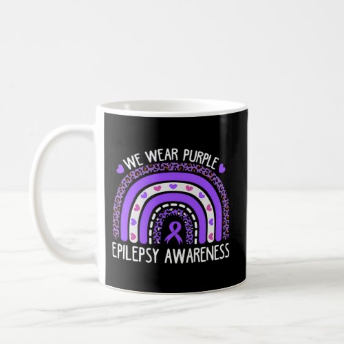 We Wear Purple Leopard Rainbow For Epilepsy Awaren Coffee Mug