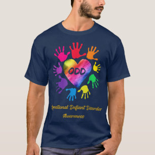 We Wear Rainbow Hands colors For ODD Awareness T-Shirt