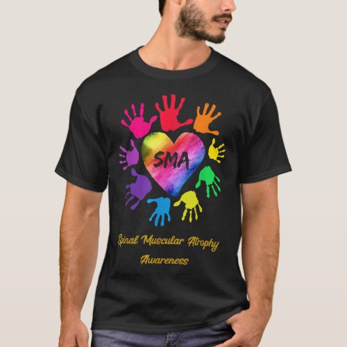 We Wear Rainbow Heart For Spinal Muscular Atrophy  T_Shirt