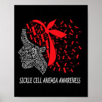 We Wear Red For Sickle Cell Anemia Awareness  Poster