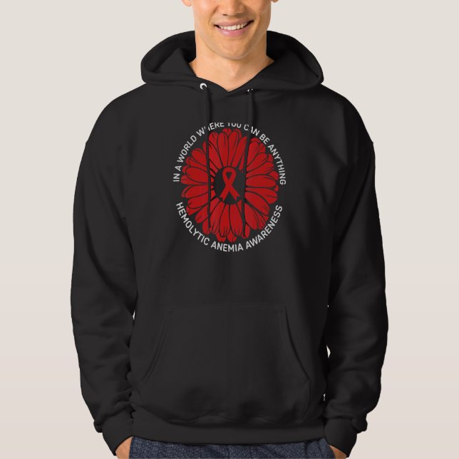 We Wear Red Sunflower Hemolytic Anemia Awareness Hoodie (Front)