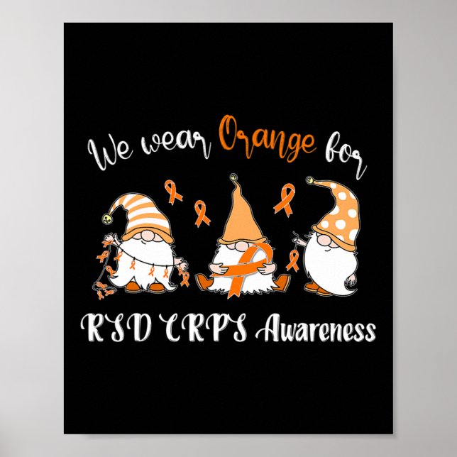 We Wear With Orange For RSD CRPS Awareness  Poster (Front)