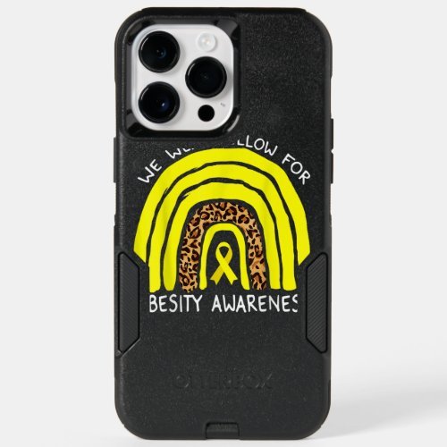 We Wear Yellow Rainbow For Obesity Awareness T OtterBox iPhone 14 Pro Max Case