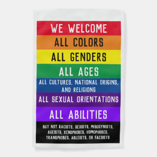 We Welcome...Rainbow Garden Flag