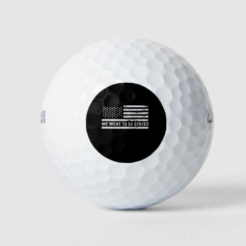 We Went to 54 States Funny American Patriotic Flag Golf Balls