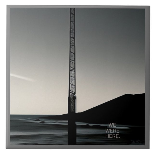 We Were Here w text large ceramic tile (Front)