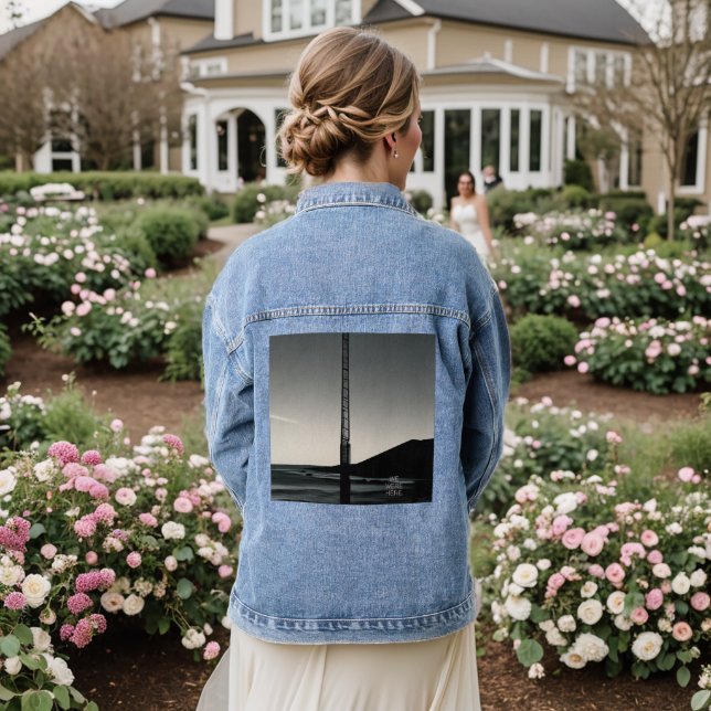 We Were Here w text women denim jacket (Wedding Back)