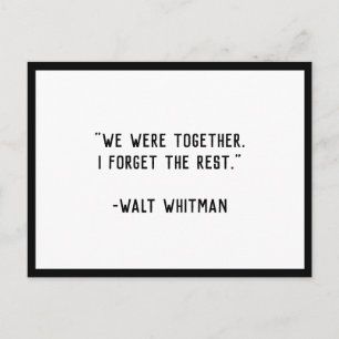 We Were Together Whitman Quote Postcard