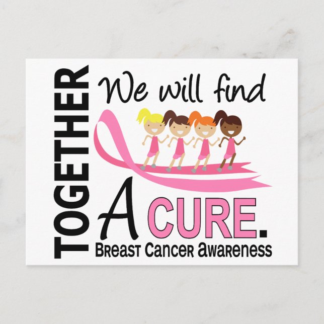 We Will Find A Cure Breast Cancer Postcard (Front)