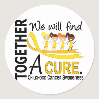 We Will Find A Cure Childhood Cancer Classic Round Sticker