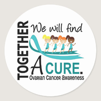 We Will Find A Cure Ovarian Cancer Classic Round Sticker