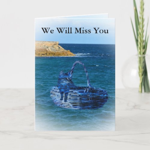 We will Miss You Cat Sea Adventure Farewell Card