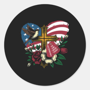 We Will Never Forget American Flag Memorial Day 4t Classic Round Sticker
