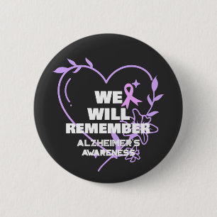 We Will Remember - Alzheimer's Awareness Button