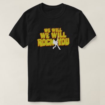 We Will Rock You Retro 80s Pop Culture Typography T-shirt by arncyn at Zazzle