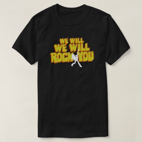 We Will Rock You Retro 80s Pop Culture Typography T_Shirt