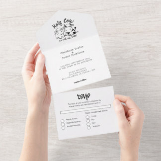 We Will Say I Moo Cow Themed Country Wedding All In One Invitation