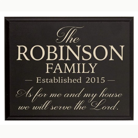 We Will Serve the Lord 9x12 Black Wall Plaque (Front)