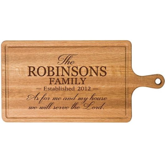 We Will Serve the Lord Cherry Wood Cutting Board (Front)