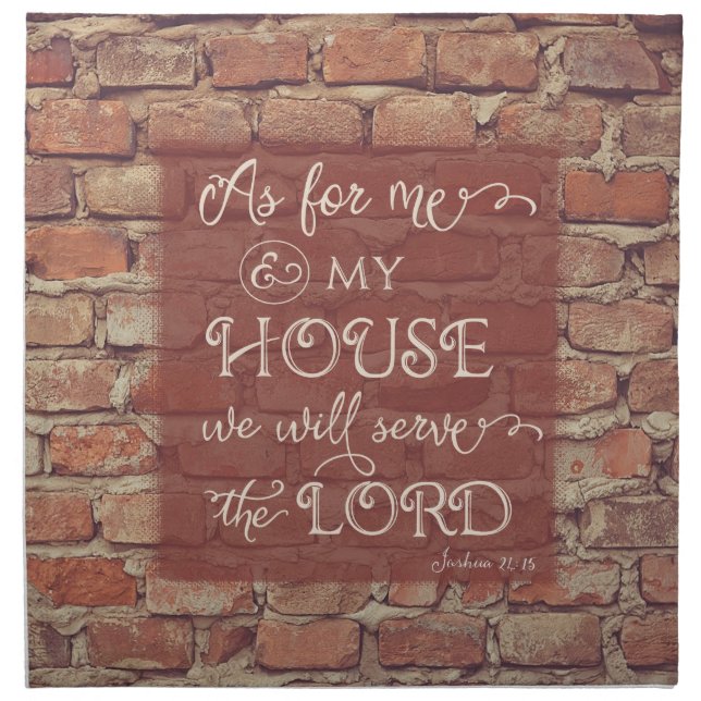 We Will Serve the Lord - Joshua 24:15 Napkin (Front)