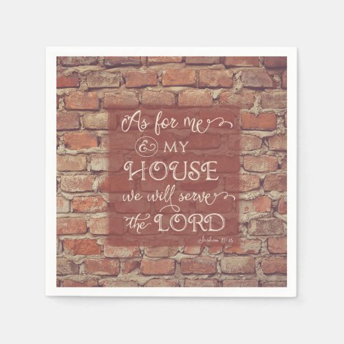 We Will Serve the Lord _ Joshua 2415 Paper Napkins