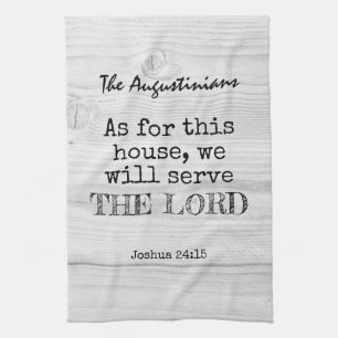 WE WILL SERVE THE LORD Rustic Christian Kitchen Towel